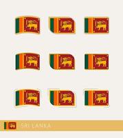 Vector flags of Sri Lanka, collection of Sri Lanka flags.