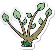 sticker of a cartoon sprouting plant vector