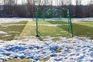 outdoor soccer field in low season photo