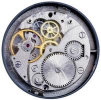 clockwork with gears, spring, ruby isolated photo