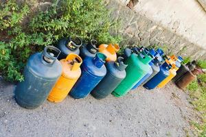 gas bottles on street photo