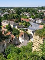 above view of Amboise town in sunny summer day photo