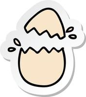 sticker of a hatching egg cartoon vector