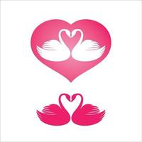 signo y símbolo de amor de cisne. Ilustración de vector de icono romántico