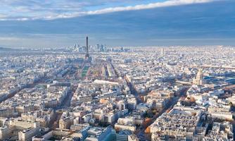 panorama of Paris in winter afternoon photo