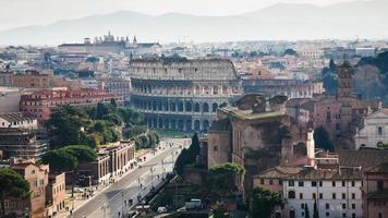 above view of Via dei Fori Imperiali and Coliseum photo