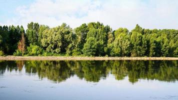 Loire river in Orleans city in summer evening photo