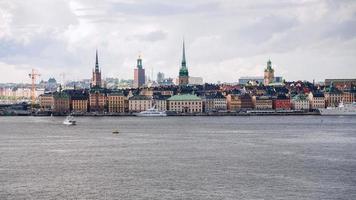 Stockholm city Galma Stan, Old Town from sea photo