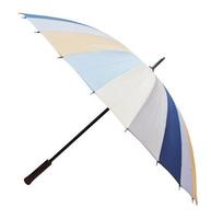 side view of open striped umbrella photo