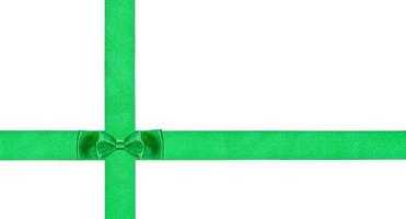 double green bow knot on two crossing silk bands photo