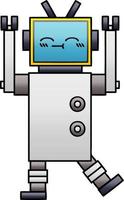 gradient shaded cartoon happy robot vector