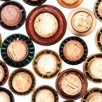 top view of many corks from strong drinks photo