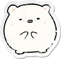 distressed sticker of a cartoon polar bear vector