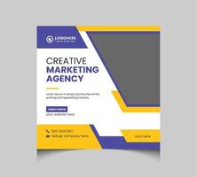 Creative Marketing Agency Corporate Business Square Social Media Post Banner Design Template vector