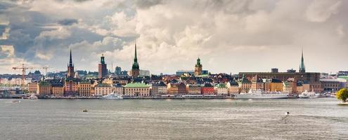 panorama of Stockholm city in autumn day, Sweden photo