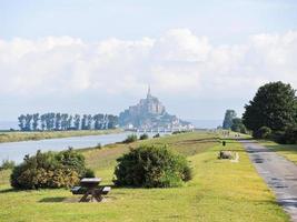 scenic with mont saint-michel abbey, Normandy photo
