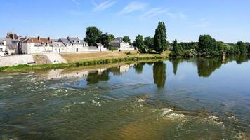 flow of water in Loire River in Amboise town photo