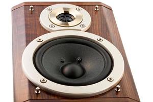 loudspeakers in wooden box photo