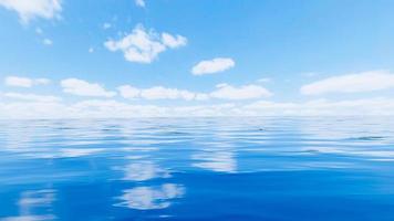 mar u océano con olas y cielo despejado con nubes blancas. fondo o papel tapiz mar océano durante el día. representación 3d