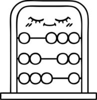 line drawing cartoon abacus vector