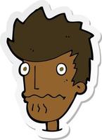 sticker of a cartoon nervous man vector