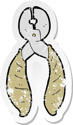 retro distressed sticker of a cartoon strong pliers