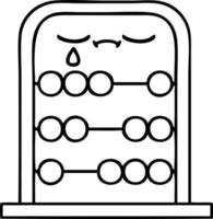 line drawing cartoon abacus vector