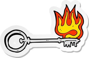 sticker of a cartoon hot key vector