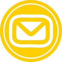 envelope letter circular icon vector