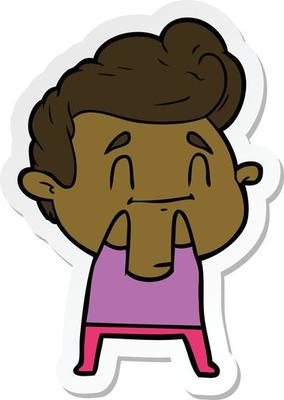 sticker of a happy cartoon man