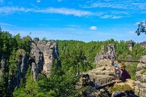 Rock formations in the Saxony Switzerland in Germany photo