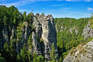 Rock formations in the Saxony Switzerland in Germany photo