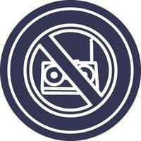 no music circular icon vector