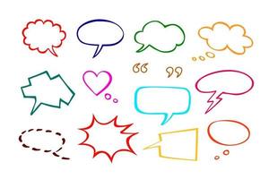 Sketchy Dialogue Balloons, Conversation Clouds, Speech Bubbles vector