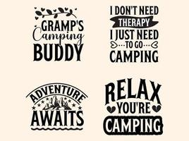 Set of camping  t-shirt design vector