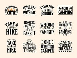 Set of camping  t-shirt design vector