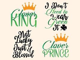 Set of st patrick day t-shirt design vector