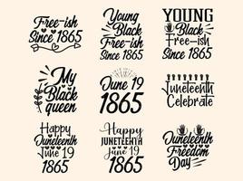 Set of Juneteenth  t-shirt design vector