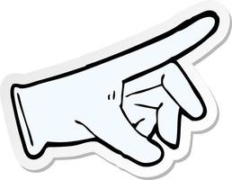 sticker of a cartoon rubber glove vector