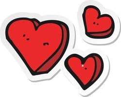 sticker of a cartoon hearts vector