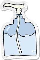 sticker of a cartoon pump bottle vector