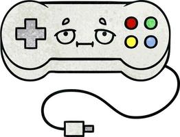 retro grunge texture cartoon game controller vector