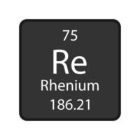 Rhenium symbol. Chemical element of the periodic table. Vector illustration.