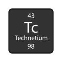 Technetium symbol. Chemical element of the periodic table. Vector illustration.