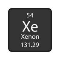 Xenon symbol. Chemical element of the periodic table. Vector illustration.