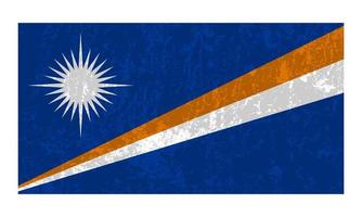 Marshall Islands grunge flag, official colors and proportion. Vector illustration.