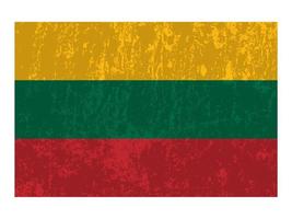 Lithuania grunge flag, official colors and proportion. Vector illustration.