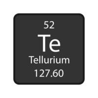 Tellurium symbol. Chemical element of the periodic table. Vector illustration.