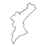 mapa de la comunidad valenciana, región de españa. ilustración vectorial vector