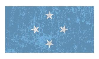 Micronesia grunge flag, official colors and proportion. Vector illustration.